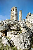 Selinunte the temple hill. Temple ruins crushed to the ground, like a fantastic work of art 